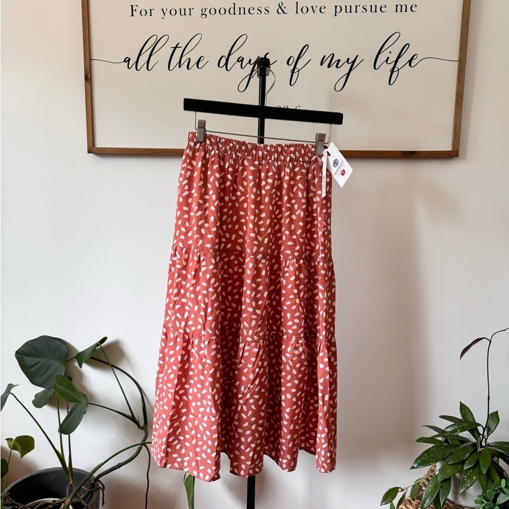 NWT MEROKEETY Women's Boho Leopard Print Skirt Pleated A-Line Swing Midi Skirts - Picture 10 of 10